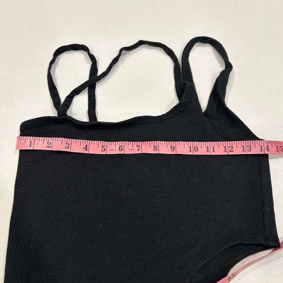 FP Movement Black Ribbed Double Strap Crop Cami Tank Top Small - Picture 5 of 6